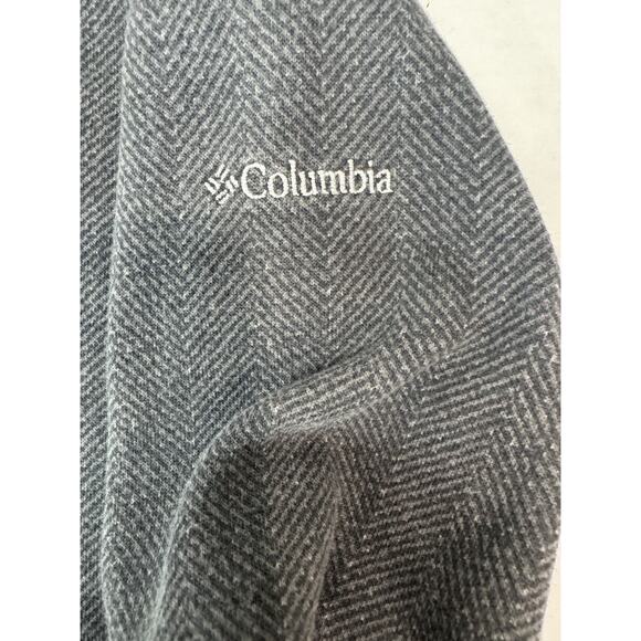 Columbia Lodge Funnel Pullover Sweatshirt Gray Black Ski Snow Herringbone Small - Picture 8 of 8